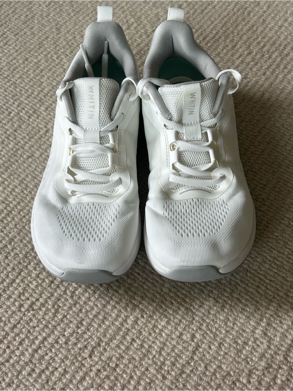 WHITIN White Athletic Sneakers with Light Gray Accents